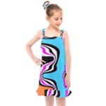 Liquid Warp Background Orange Blue Kids  Overall Dress