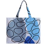 Boho Blue Deep Blue Artwork Zipper Mini Tote Bag