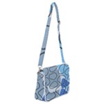 Boho Blue Deep Blue Artwork Shoulder Bag with Back Zipper