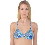 Boho Blue Deep Blue Artwork Reversible Tri Bikini Top