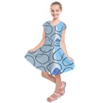 Boho Blue Deep Blue Artwork Kids  Short Sleeve Dress