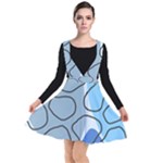 Boho Blue Deep Blue Artwork Plunge Pinafore Dress
