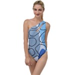 Boho Blue Deep Blue Artwork To One Side Swimsuit
