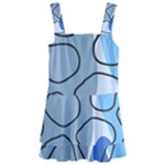 Boho Blue Deep Blue Artwork Kids  Layered Skirt Swimsuit