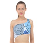 Boho Blue Deep Blue Artwork Spliced Up Bikini Top 