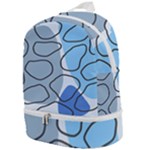 Boho Blue Deep Blue Artwork Zip Bottom Backpack