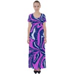 Texture Multicolour Grunge High Waist Short Sleeve Maxi Dress
