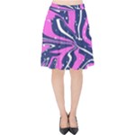 Texture Multicolour Grunge Velvet High Waist Skirt
