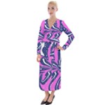 Texture Multicolour Grunge Velvet Maxi Wrap Dress