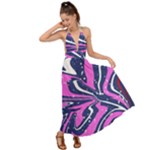 Texture Multicolour Grunge Backless Maxi Beach Dress