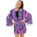 Texture Multicolour Grunge Long Sleeve Kimono