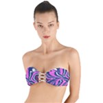 Texture Multicolour Grunge Twist Bandeau Bikini Top