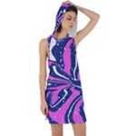 Texture Multicolour Grunge Racer Back Hoodie Dress