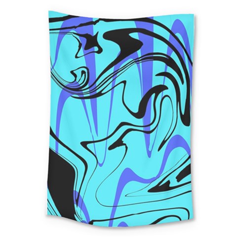 Mint Background Swirl Blue Black Large Tapestry from UrbanLoad.com