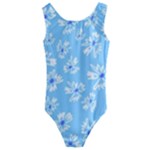 Flowers Pattern Print Floral Cute Kids  Cut-Out Back One Piece Swimsuit
