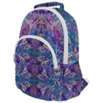 Cobalt arabesque Rounded Multi Pocket Backpack
