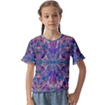 Cobalt arabesque Kids  Cuff Sleeve Scrunch Bottom T-Shirt