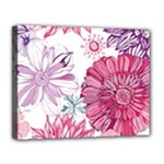 Violet Floral Pattern Canvas 14  x 11  (Stretched)