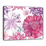 Violet Floral Pattern Canvas 20  x 16  (Stretched)