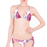 Violet Floral Pattern Classic Bikini Set