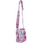 Violet Floral Pattern Shoulder Strap Belt Bag