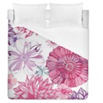 Violet Floral Pattern Duvet Cover (Queen Size)