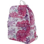 Violet Floral Pattern Top Flap Backpack