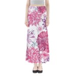 Violet Floral Pattern Full Length Maxi Skirt