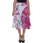 Violet Floral Pattern Perfect Length Midi Skirt
