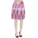 Violet Floral Pattern Pleated Skirt