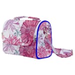 Violet Floral Pattern Satchel Shoulder Bag