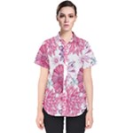 Violet Floral Pattern Women s Short Sleeve Shirt