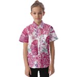 Violet Floral Pattern Kids  Short Sleeve Shirt