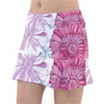 Violet Floral Pattern Classic Tennis Skirt
