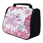 Violet Floral Pattern Full Print Travel Pouch (Small)
