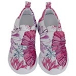 Violet Floral Pattern Kids  Velcro No Lace Shoes