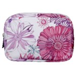 Violet Floral Pattern Make Up Pouch (Small)