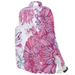 Violet Floral Pattern Double Compartment Backpack
