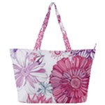 Violet Floral Pattern Full Print Shoulder Bag