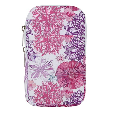 Violet Floral Pattern Waist Pouch (Small) from UrbanLoad.com