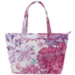 Violet Floral Pattern Back Pocket Shoulder Bag 
