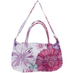 Violet Floral Pattern Removable Strap Handbag
