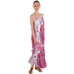 Violet Floral Pattern Cami Maxi Ruffle Chiffon Dress