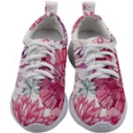 Violet Floral Pattern Kids Athletic Shoes