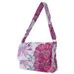 Violet Floral Pattern Full Print Messenger Bag (M)