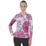 Violet Floral Pattern Women s Pique Long Sleeve T-Shirt