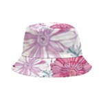 Violet Floral Pattern Inside Out Bucket Hat