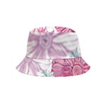 Violet Floral Pattern Inside Out Bucket Hat (Kids)