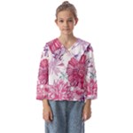 Violet Floral Pattern Kids  Sailor Shirt