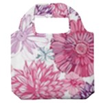 Violet Floral Pattern Premium Foldable Grocery Recycle Bag